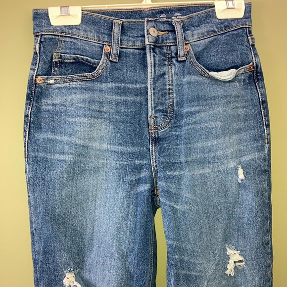 Old Navy Blue Straight Leg Denim with Distressed Details - Picture 3 of 13